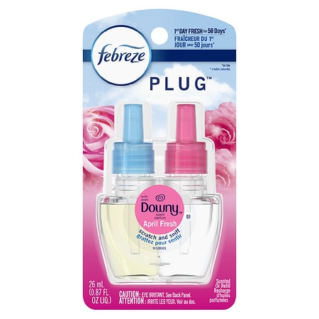 Febreze Plug Air Freshener, Downy April Fresh, Oil Refill - 0.87 fl oz