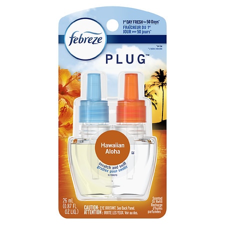 Febreze Plug Air Freshener, Hawaiian Aloha, Oil Refill Hawaiian Aloha - 0.87 fl oz