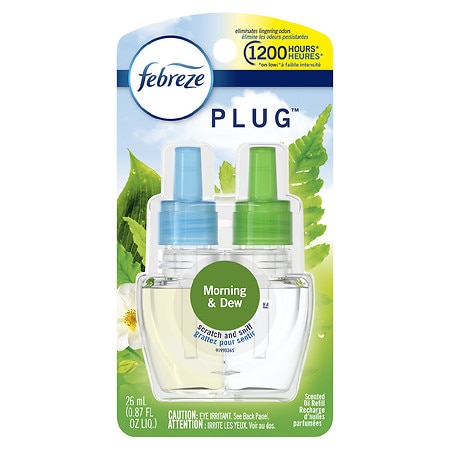 Febreze Plug Air Freshener, Morning & Dew, Oil Refill Morning & Dew - 0.87 fl oz