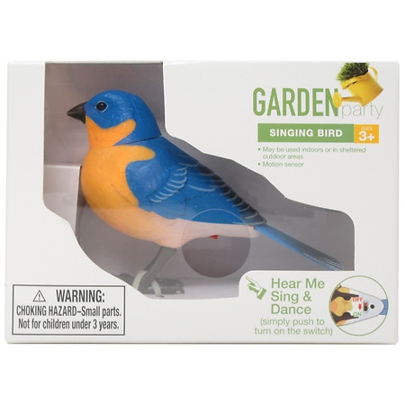 Festive Voice Blue/Yellow Bird with Sound - 1.0 ea