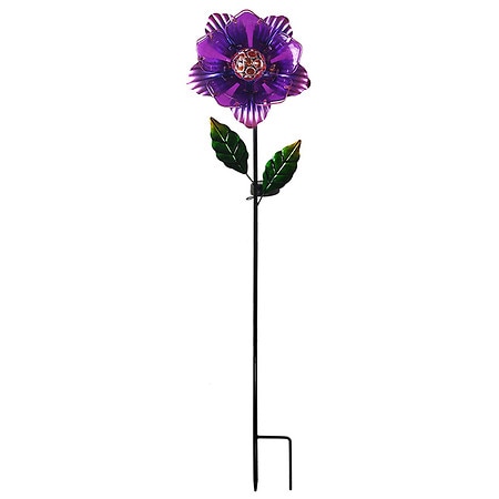 Festive Voice Glass solar flower garden stake - 1.0 EA