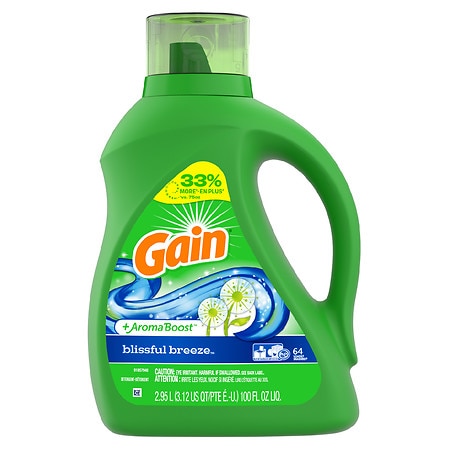 Gain Aroma Boost Liquid Laundry Detergent, Blissful Breeze Scent, HE Compatible - 100.0 oz