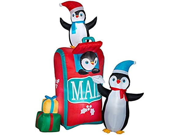 Gemmy Penguins and Mailbox Inflatable