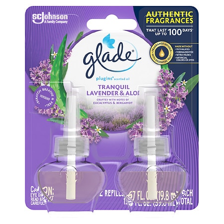 Glade PlugIns Scented Oil Refills Tranquil Lavender & Aloe - 1.34 fl oz x 2 pack