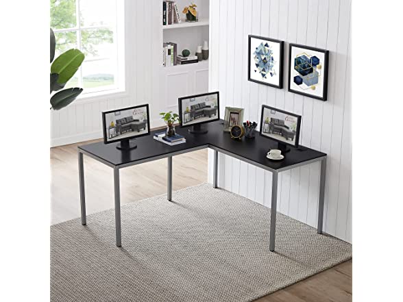 Good & Gracious Office L-Shaped Desk, Black