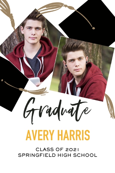 Graduation 12x18 Poster, Home Décor -Cap Toss