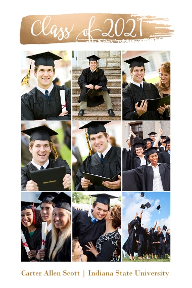 Graduation 12x18 Poster, Home Décor -Metallic Brush Graduate 2021