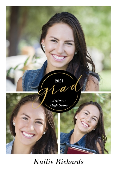 Graduation 12x18 Poster, Home Décor -Scripted Grad Emblem