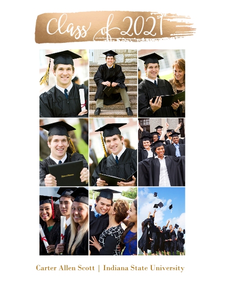 Graduation 16x20 Adhesive Poster, Home Décor -Metallic Brush Graduate 2021