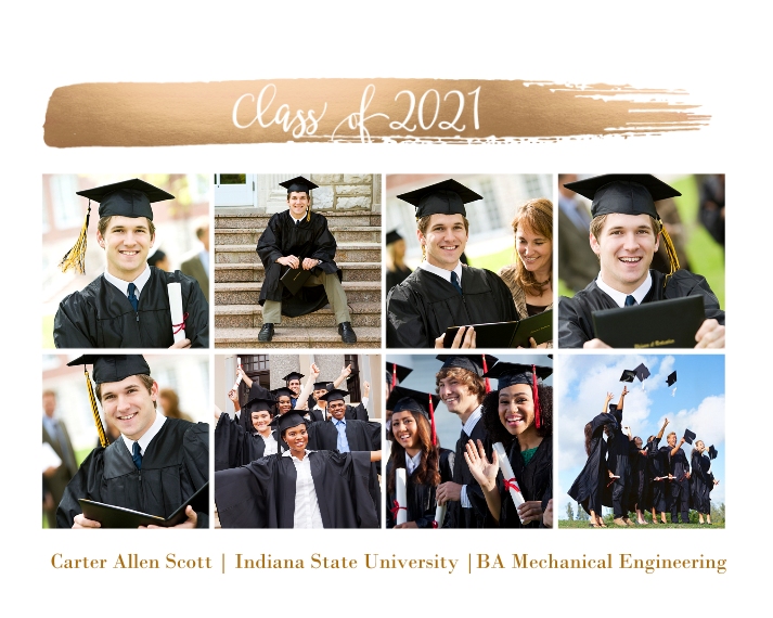 Graduation 16x20 Poster(s), Board, Home Décor -Metallic Brush Graduate 2021