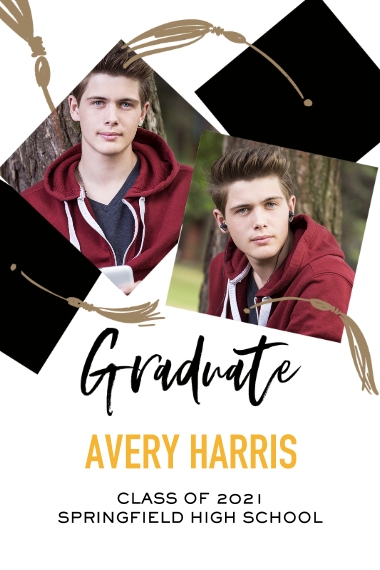 Graduation 24x36 Poster , Home Décor -Cap Toss