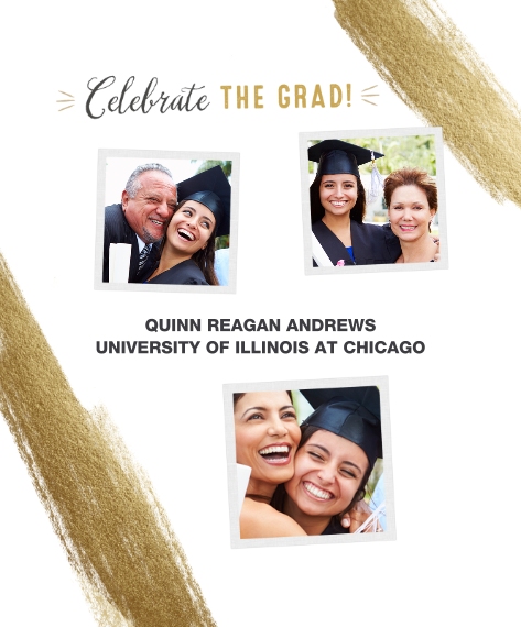 Graduation Framed Canvas Print, Gold, 16x20, Home Décor -Celebrate The Grad Gold Brush