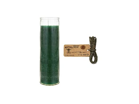 Green Unscented Glass Prayer Candles