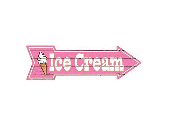 Ice Cream Novelty Metal Arrow Sign