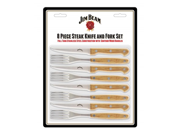 Jim Beam 8-Piece Steak Knife & Fork Set