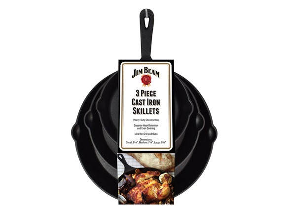 Jim Beam Cast Iron Skillets, Set of 3