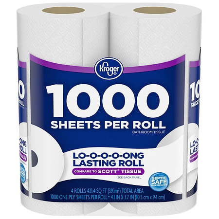 Kroger Bath Tissue Long Lasting Roll Package - 1000.0 ea x 4 pack