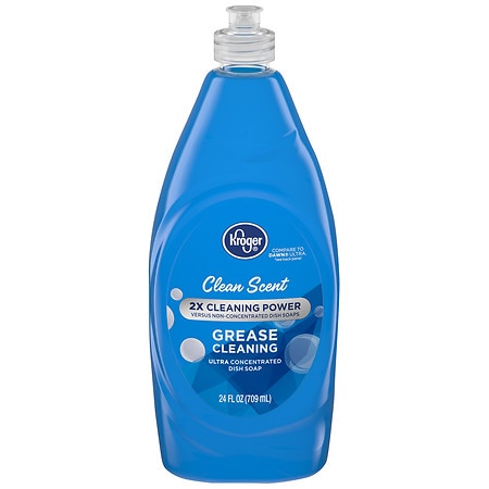 Kroger Clean Scent Grease Cleaning Ultra Concentrated Dish Soap Bottle - 24.0 fl oz