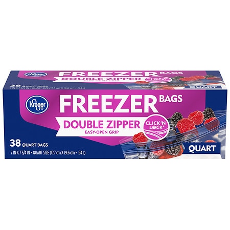 Kroger Double Zipper Quart Freezer Bags - 38.0 ea