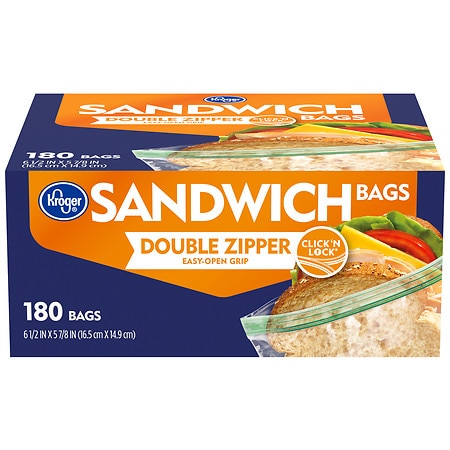 Kroger Double Zipper Sandwich Bags - 180.0 ea