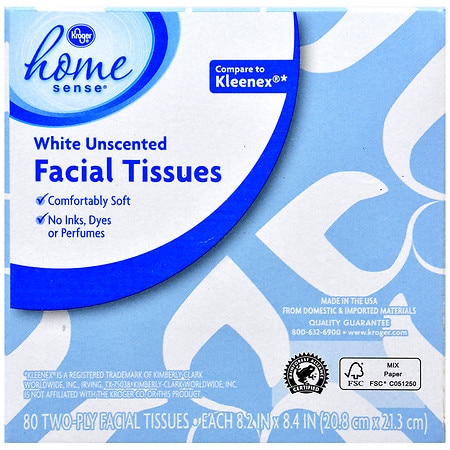 Kroger Facial Tissues Cube Unscented - 80.0 ea