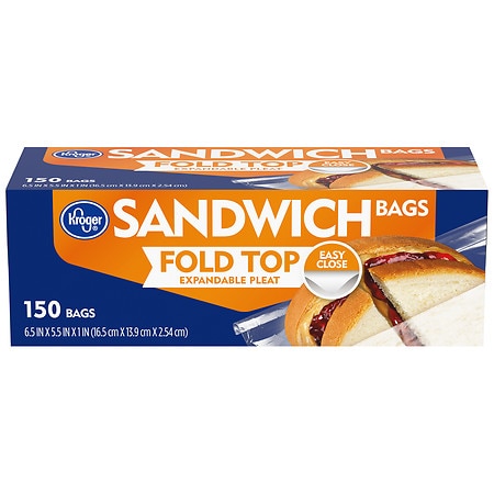 Kroger Fold Top Expandable Pleat Sandwich Bags - 150.0 ea