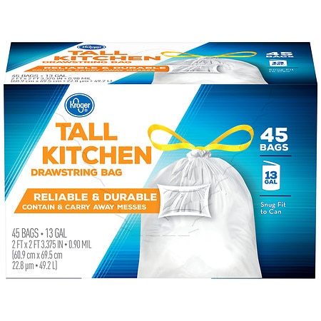 Kroger Tall Kitchen Drawstring Bags - 45.0 ea