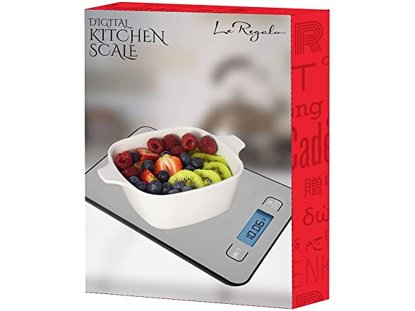 LE REGALO Digital Kitchen Food Scale, Silver