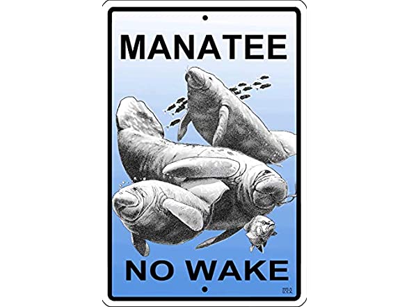 Manatee No Wake 10" X 15" Aluminum Sign