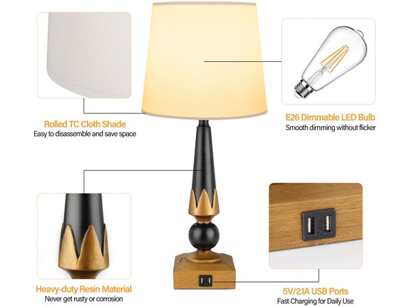 Mlambert Resin Heavy-Duty Table Lamp