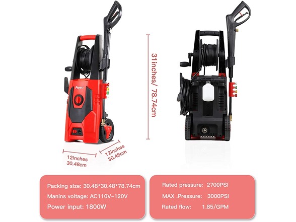 PRYMAX 3000psi Pressure Washer, Red (Open Box)