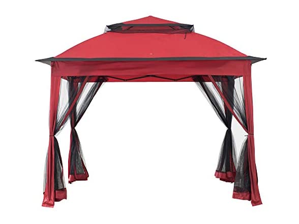 Pop Up Gazebo with Mosquito Net. Red