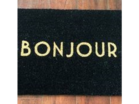 Printed Coir Welcome Mat, Bonjour