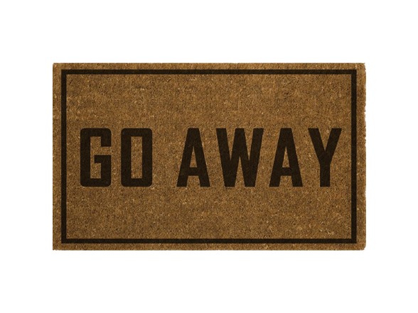 Printed Coir Welcome Mat, Go Away