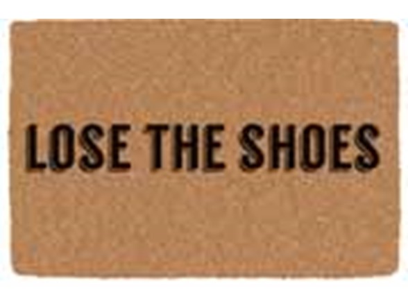 Printed Coir Welcome Mat, Lose The Shoes