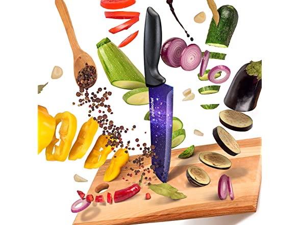 PurpleChef 10-Piece Purple Galaxy Kitchen Knives Set