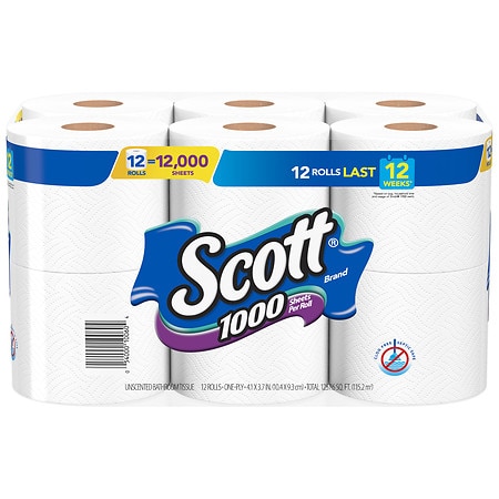 Scott Bath Tissue - 1000.0 ea x 12 pack