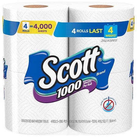 Scott Bath Tissue - 1000.0 ea x 4 pack