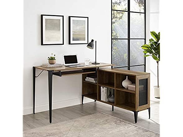 Urban Industrial Multi Level L Shaped Desk