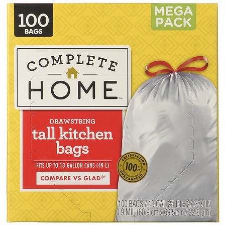 Walgreens Complete Home Tall Kitchen Trash Bags - 100.0 ea