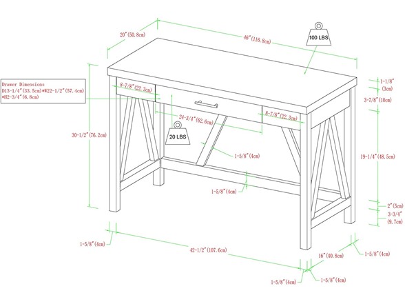 Walker Edison Furniture Rustic Farmhouse Desk