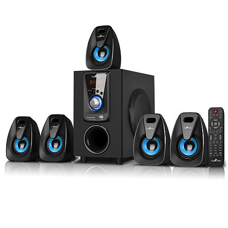 beFree Sound 5.1 Channel Surround Sound Bluetooth Speaker System- Blue, One Size , Blue